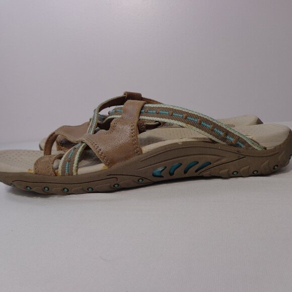 Skechers Reggae Soundstage Leather Toe Post Slide Sandal 46720 Women's Size 8 - Picture 4 of 8